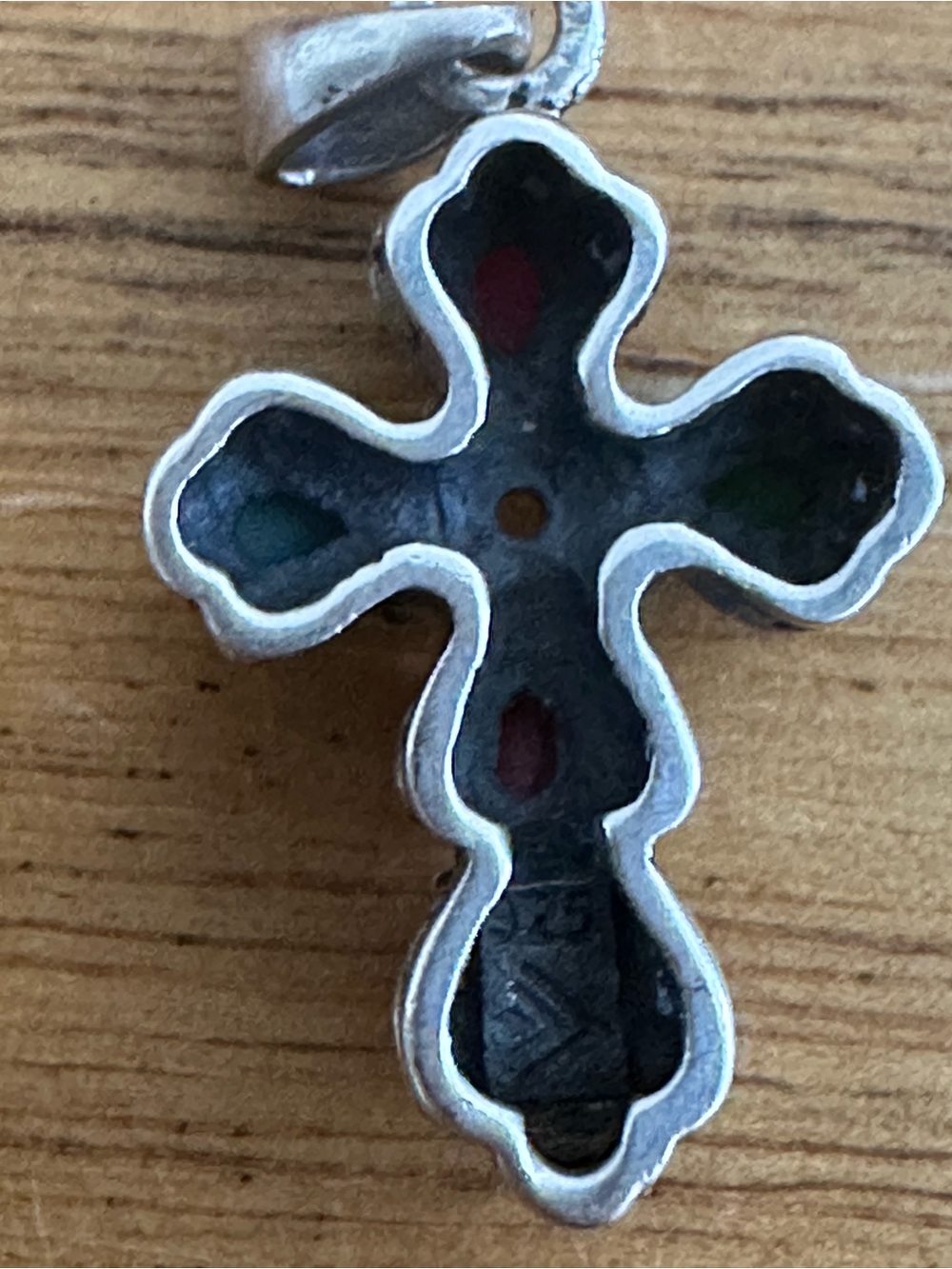 Silpada sterling Silver 925 Necklace with Multicolor cross pendant silpada 18” - Picture 5 of 6